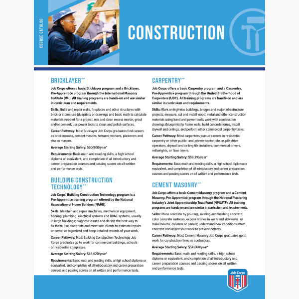 JC NAT 115 BM Course Catalogs Construction F