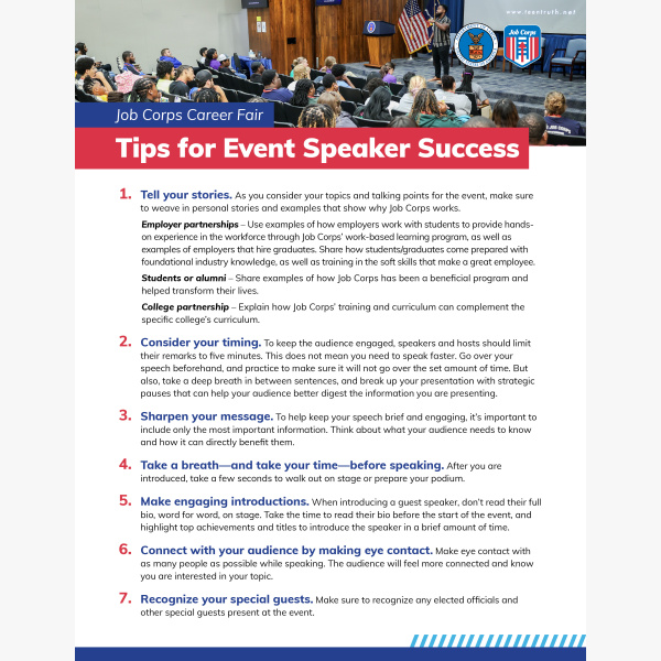 0225 CareerFair ProgramSpeakerTipSheet FNB