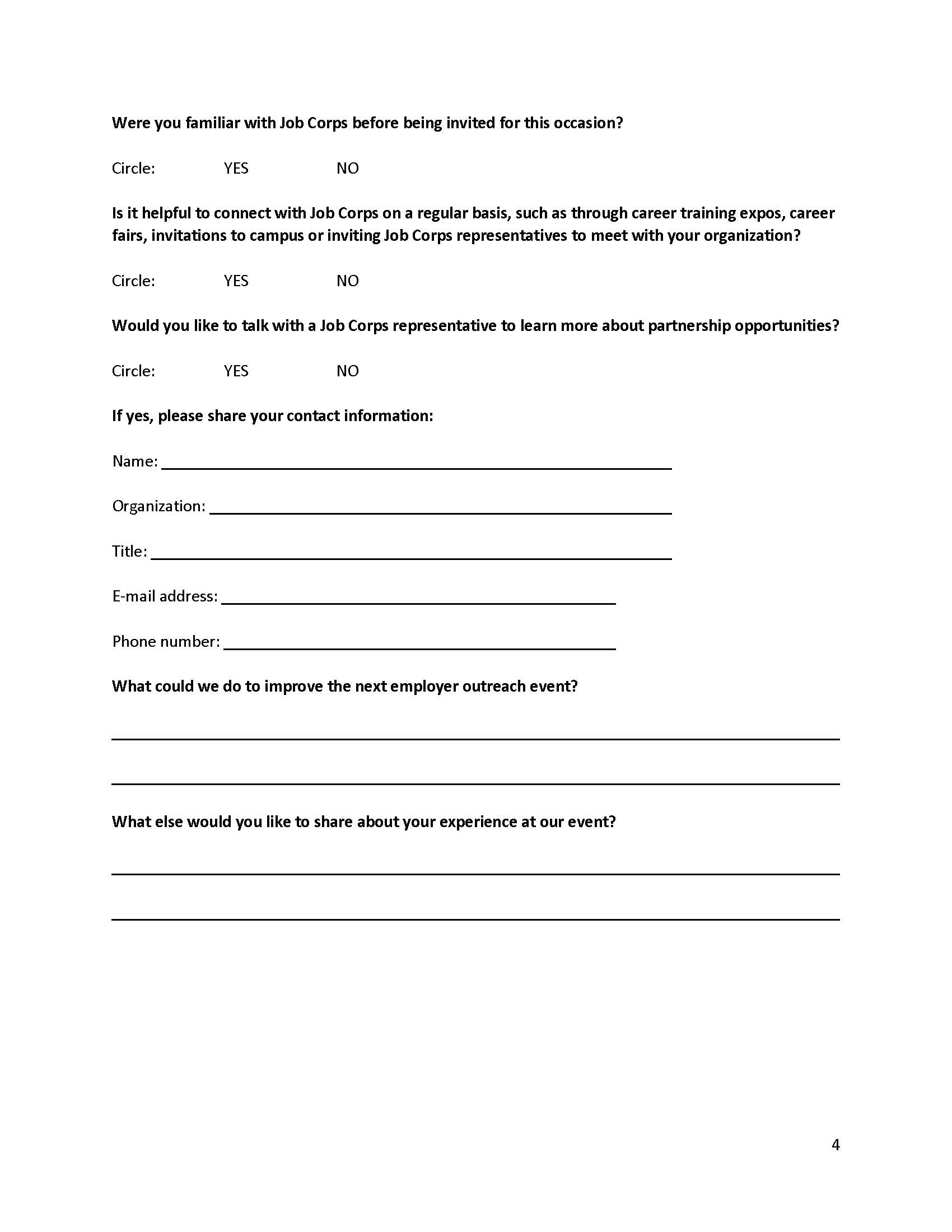 Post Event Survey Employer Roundtables Page 4