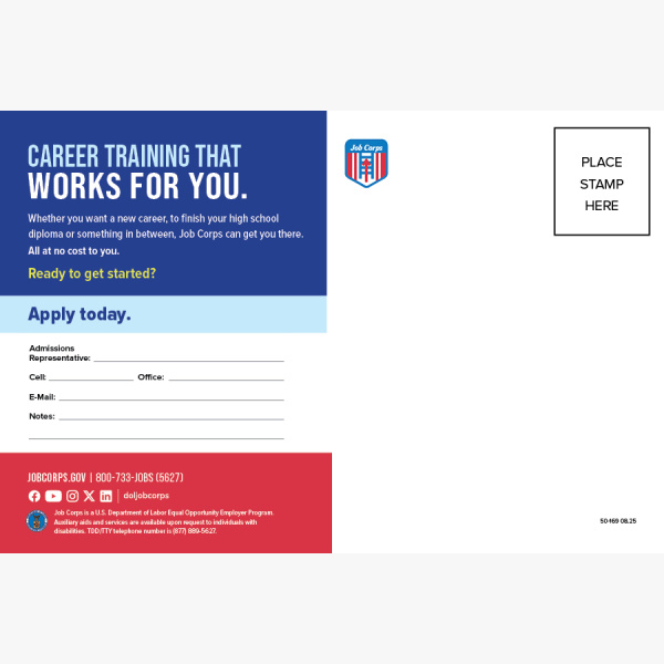 JC NAT 109 BM Recruitment Postcard FRC2