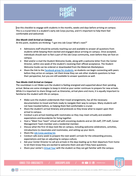 30 Day Pre Arrival Checklist (1)